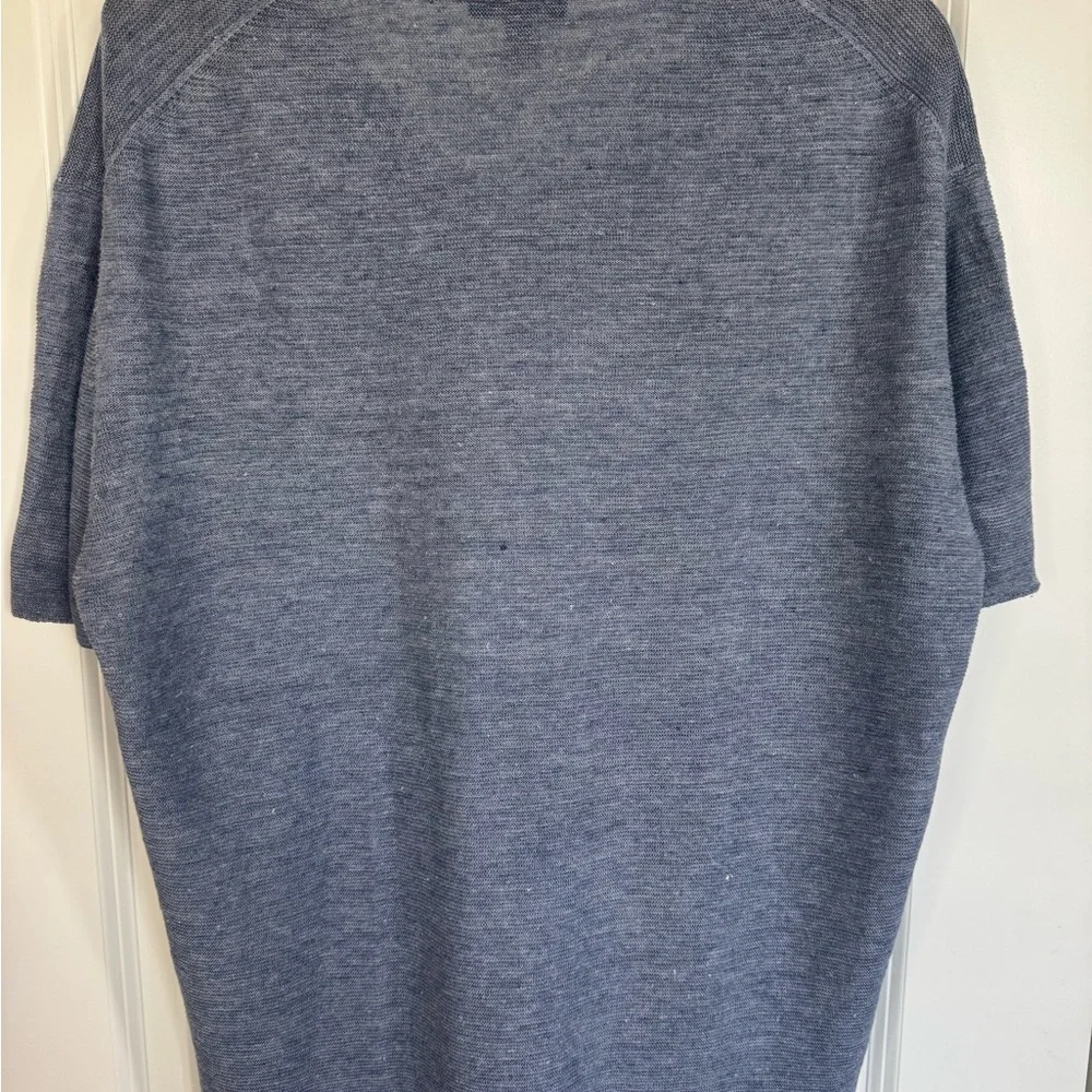 Eileen Fisher Classic Lightweight 100% Organic Linen Top In Soft Heather Blue XL - Picture 6 of 9